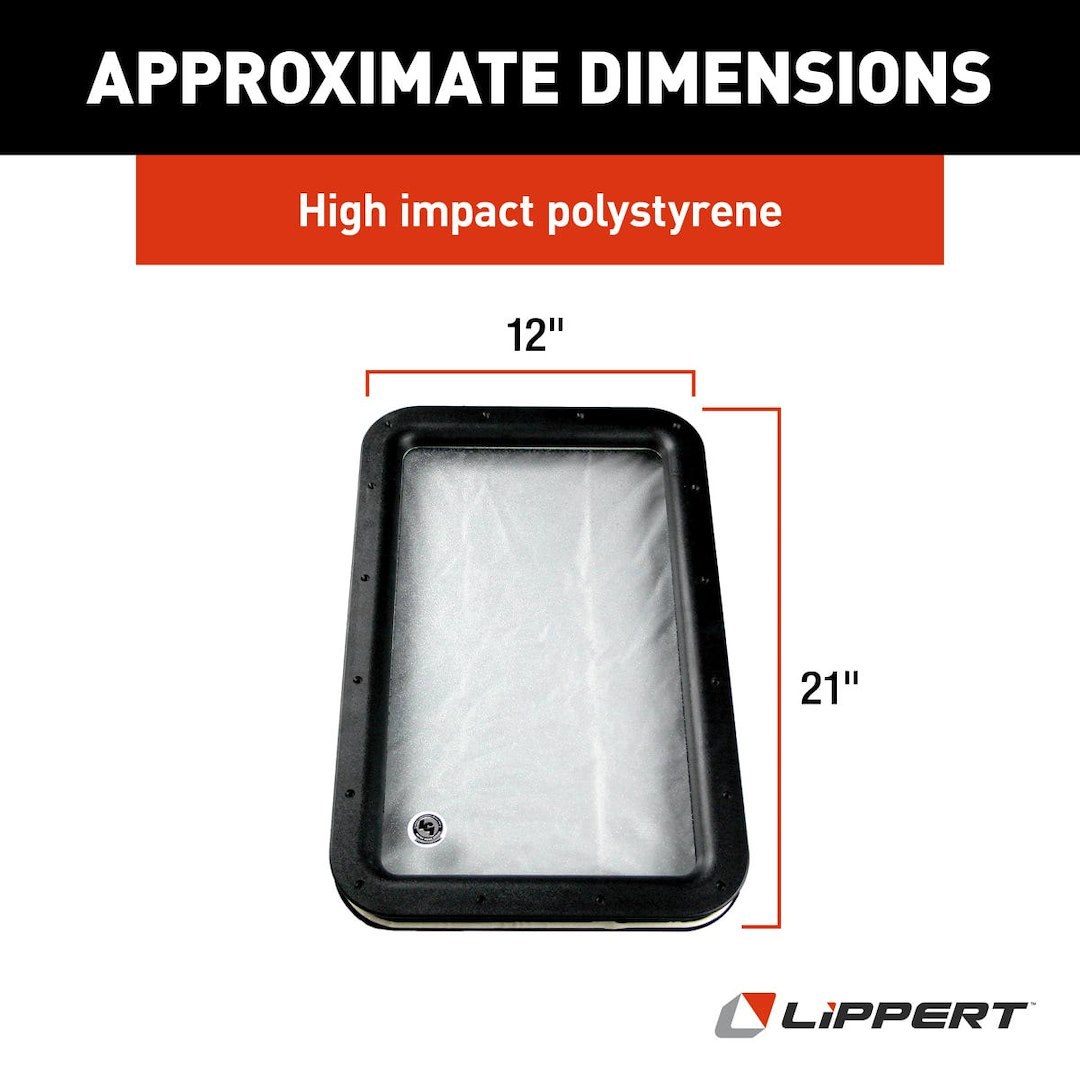 Lippert Components Entry Door Window Frame, Interior and Exterior Window Frame for Lippert Entry Doors, 12 Inch Width X 21 Inch Height – 363370