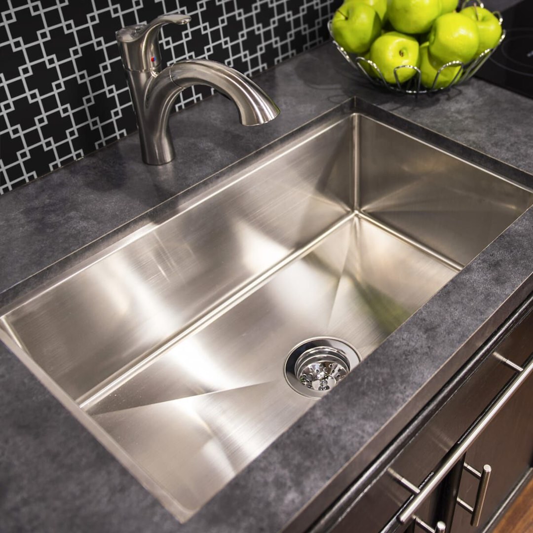 Lippert Components Sink, Better Bath, Single Bowl Square Sink, 25 Inch Width X 15 Inch Length X 7 Inch Depth, Under Mount – 421572