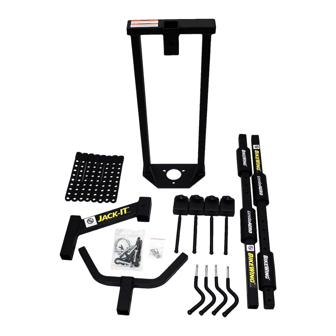 Lippert Components Bike Rack, Jack-It ®, Mounts on Trailer Tongue a Frame, Holds 2 Bikes, Up to 80 Pound Weight Capacity, Cradle System – 429756