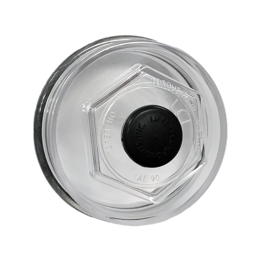 Lippert Components Trailer Wheel Bearing Dust Cap, Fits Lippert 10000 Pound to 16000 Pound Hub, Clear, Screw-IN, Single, With O-Ring and Plug – 693935