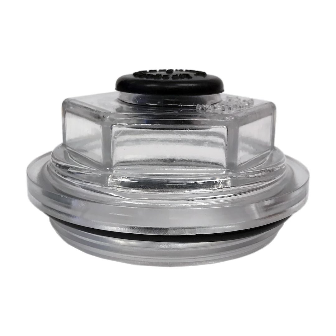 Lippert Components Trailer Wheel Bearing Dust Cap, Fits Lippert 8000 Pound Hub, Clear, Screw-IN, Single, With O-Ring and Plug – 695814
