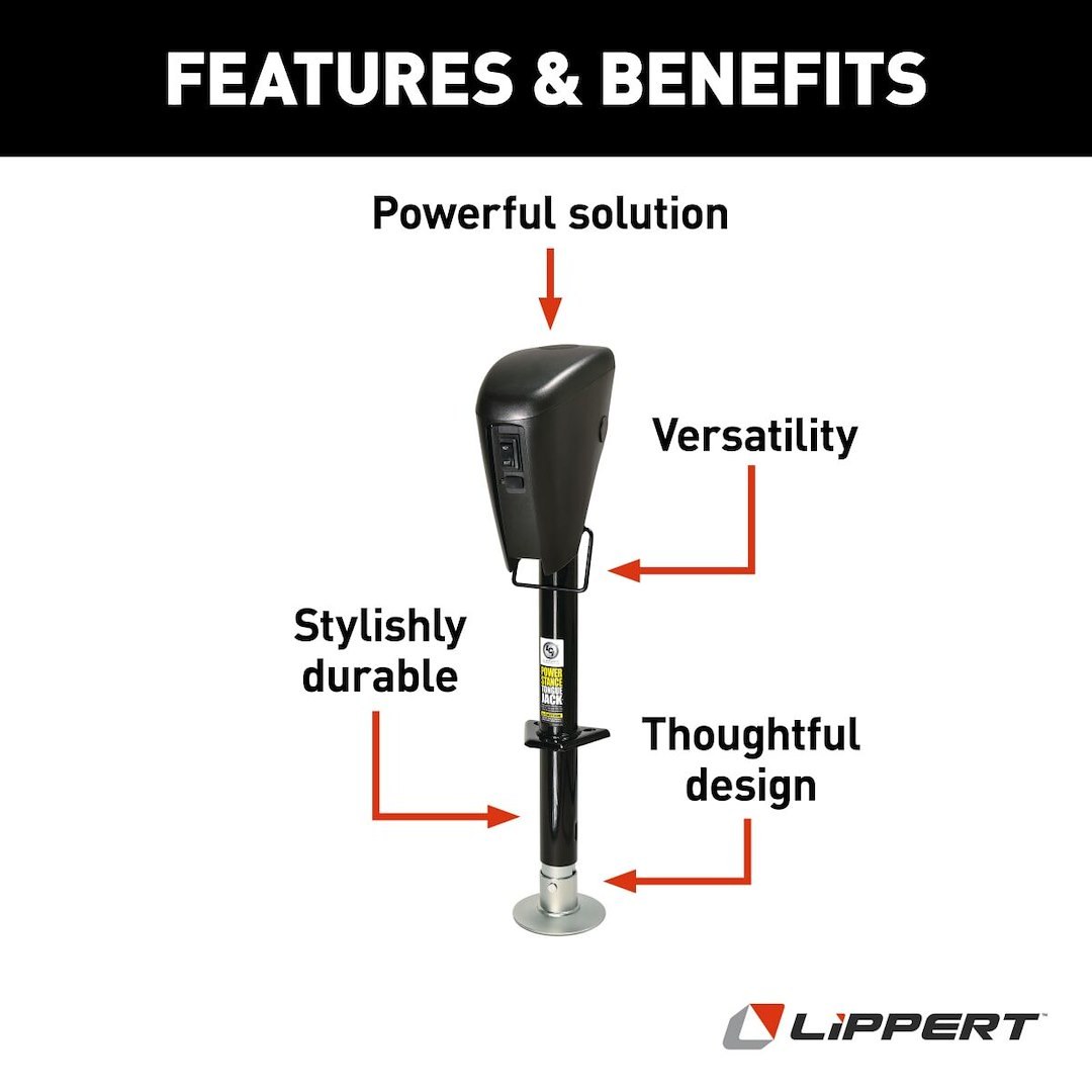 Lippert Components Trailer Tongue Jack, Power Stance™, Electric a Frame Jack – 813748