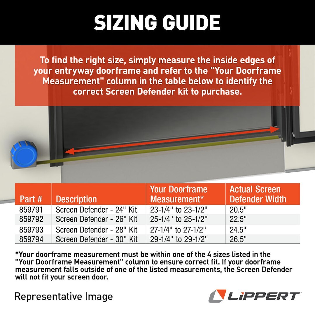 Lippert Components Screen Door Grille, Screen Defender, For Protection of Screen Door from Pets, Mesh Design, 20-1/2 Inch Width – 859791
