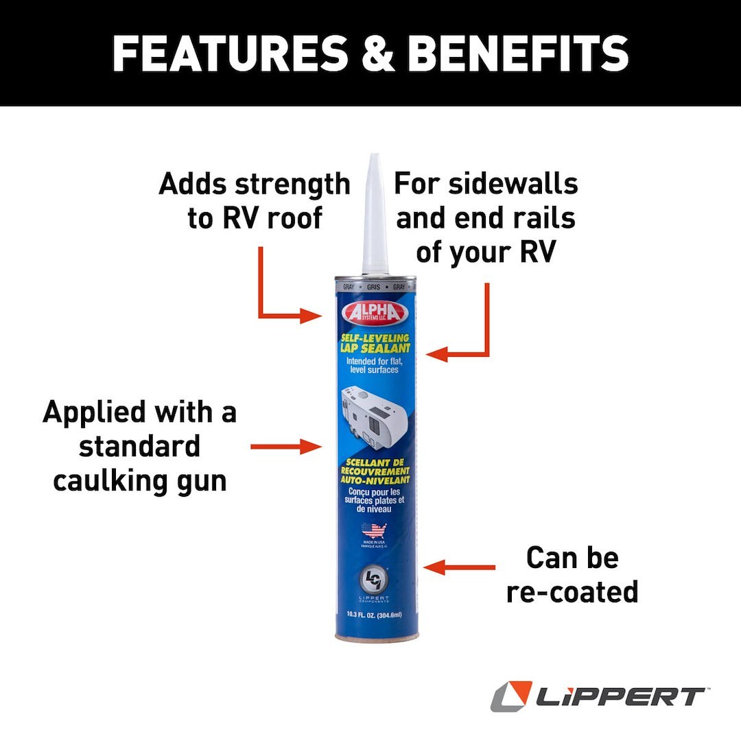 Lippert Components Caulk Sealant, 1021 Low Voc/ Alpha Systems N102101TLCI, Used on Horizontal/ Flat Surfaces – 862147