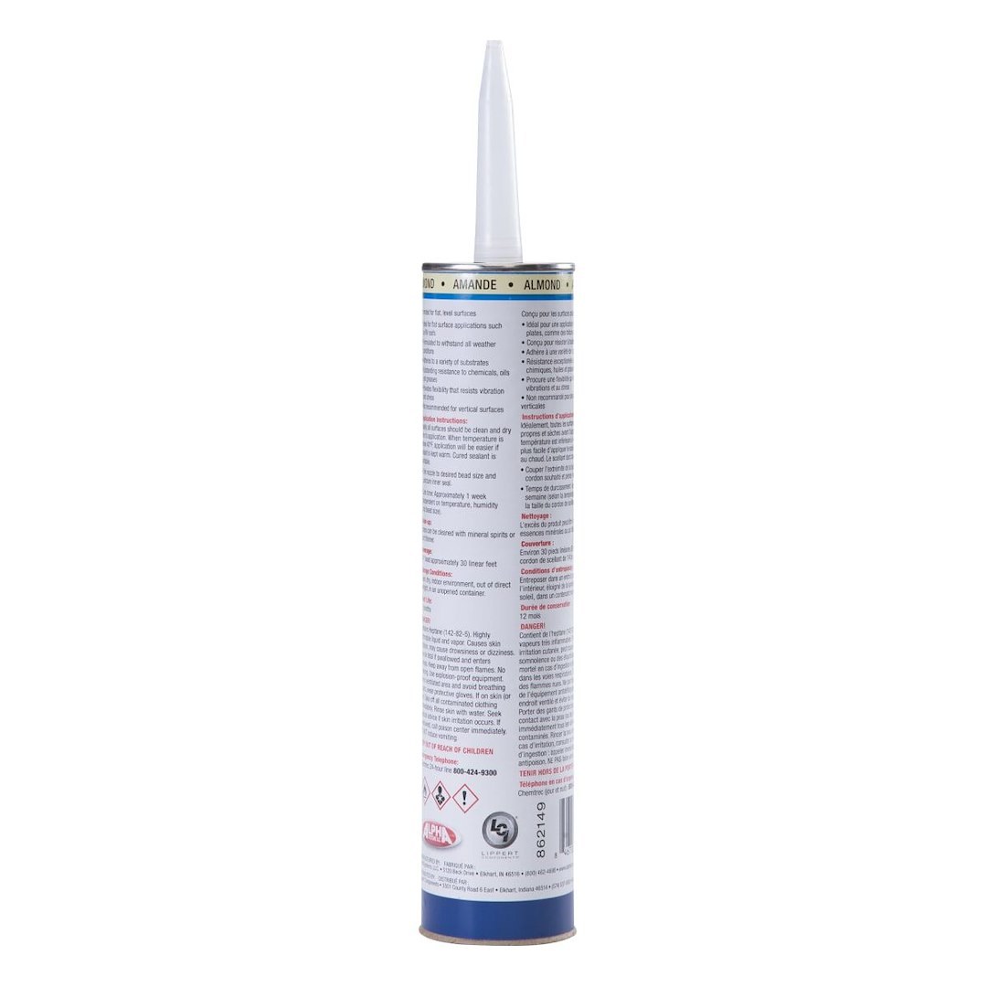 Lippert Components Caulk Sealant, 1021 Low Voc/ Alpha Systems N102101TLCI, Used on Horizontal/ Flat Surfaces – 862149