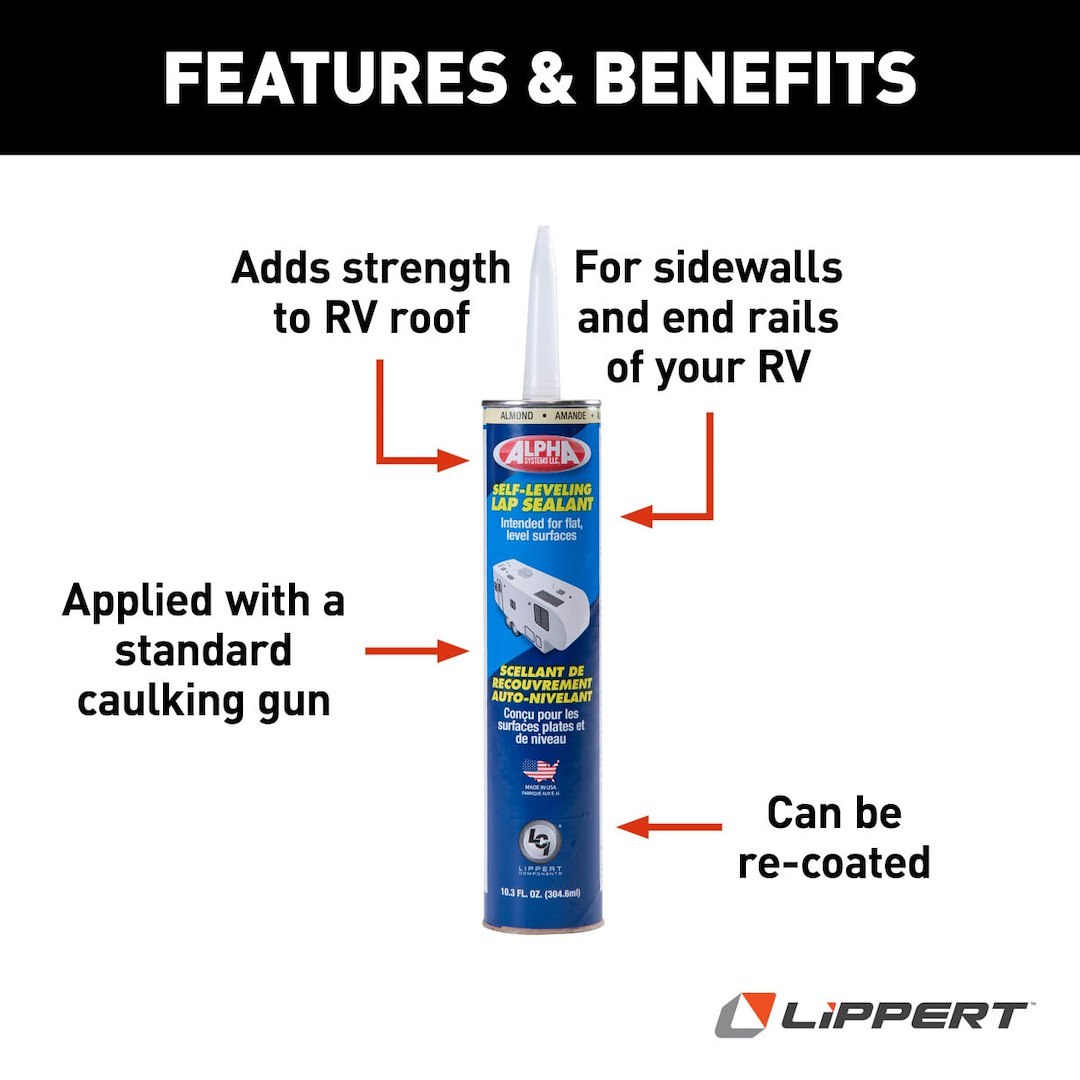 Lippert Components Caulk Sealant, 1021 Low Voc/ Alpha Systems N102101TLCI, Used on Horizontal/ Flat Surfaces – 862149