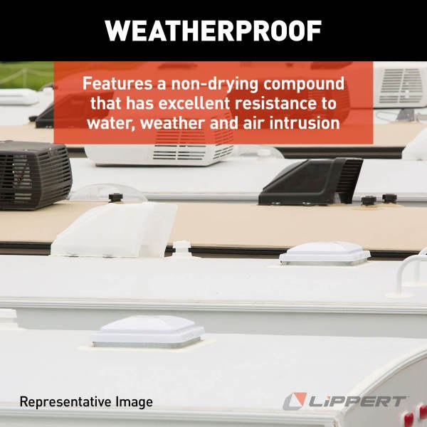 Lippert Components Caulk Sealant, Q130 Tape/ Alpha Systems Q13018*34, Used to Provide a Water and Weather-Tight Seal When Compressed – 862403