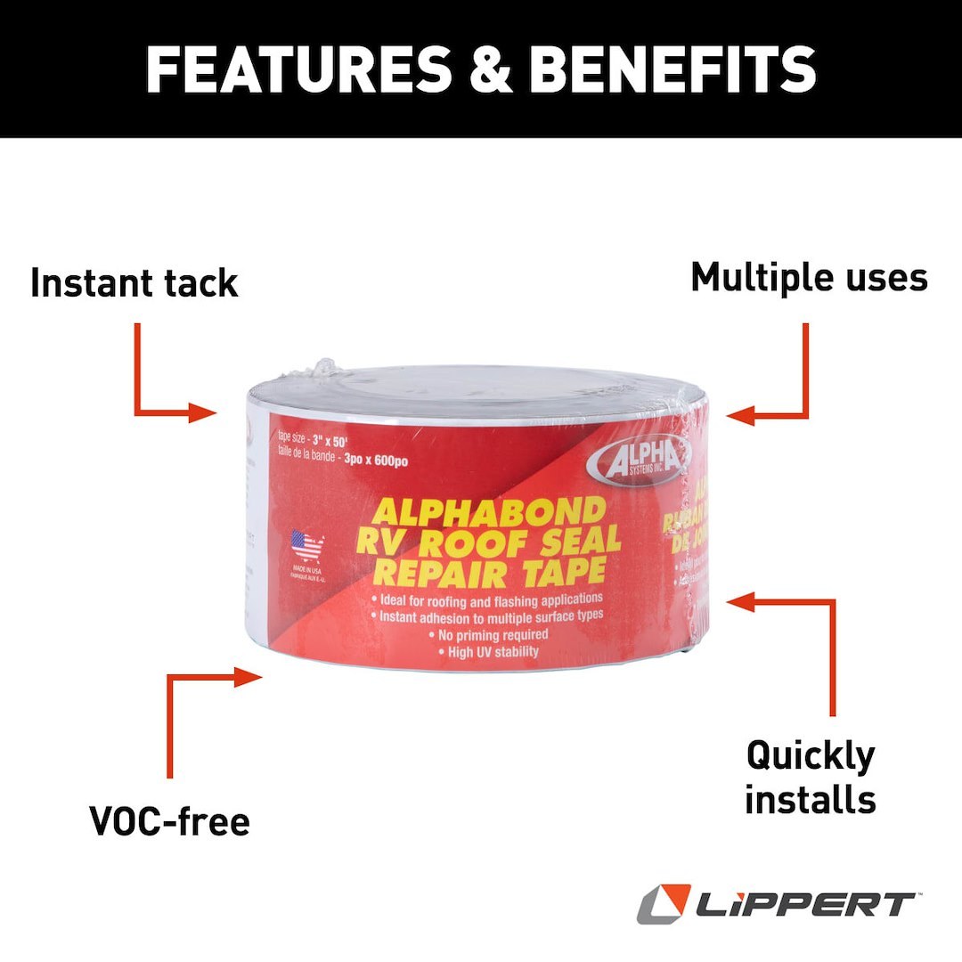 Lippert Components Caulk Sealant, Alphabond/ Alpha Systems QTPOW350LCI, Use to Seal Roof Joints/ Seams/ Tears/ Punctures/ Leaks/ Other Damage – 862408