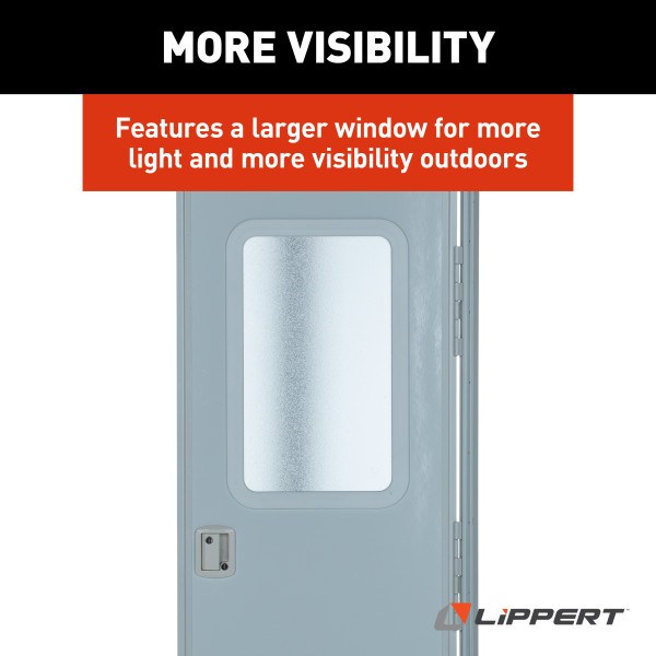 Lippert Components Entry Door, Square Door, 24 Inch Width X 68 Inch Height, Right Side Hinges, Keyed Entry – V000042629