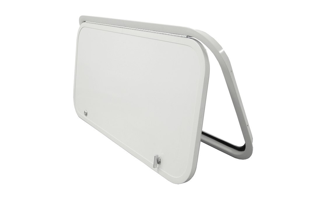 Lippert Components Access Door, Luggage Door 07 Series, Radius Corner, 32 Inch Width X 23 Inch Height Rough Opening, Top Hinge – V000328062