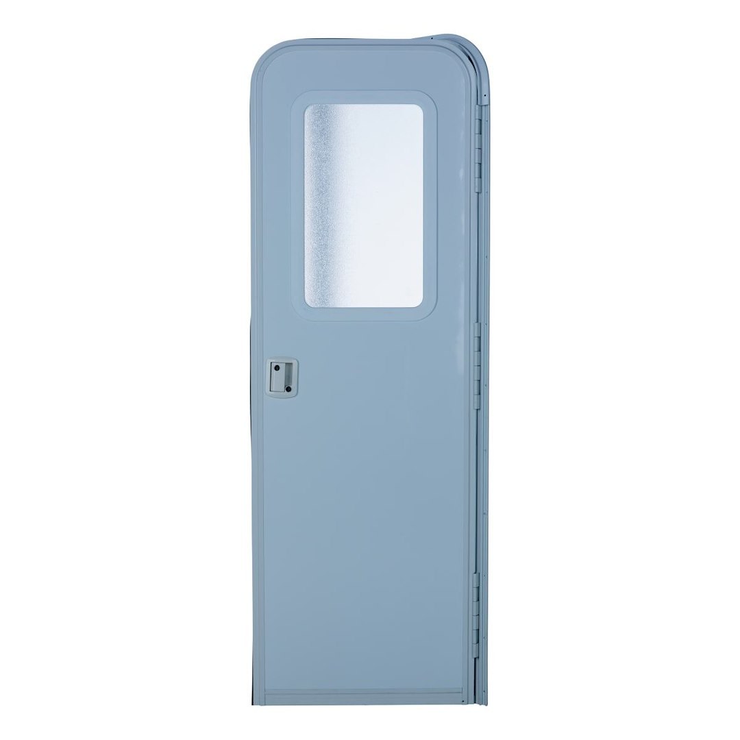 Lippert Components Entry Door, Radius Door, 26 Inch Width X 70 Inch Height, Right Side Hinges, Keyed Entry, Polar White Embossed Finish – V000381469