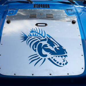 Lippert Components Hood Vent, Bullhead, With Fishbone Logo, Raw, Aluminum – V000389439