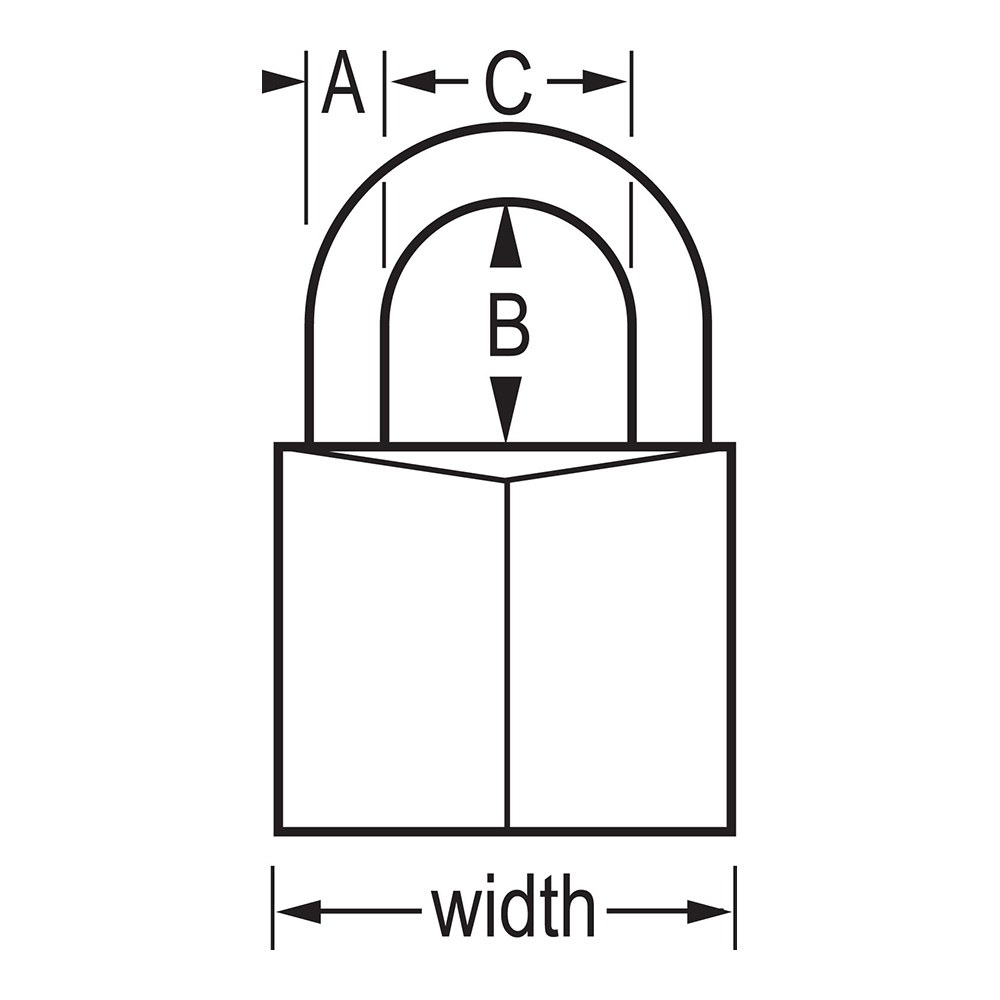 Masterlock Padlock, Key Type, 1/4 Inch Diameter Shackle/ 1-9/16 Inch Wide Body, 7/8 Inch Height X 13/16 Inch Width Shackle Clearance – 140D