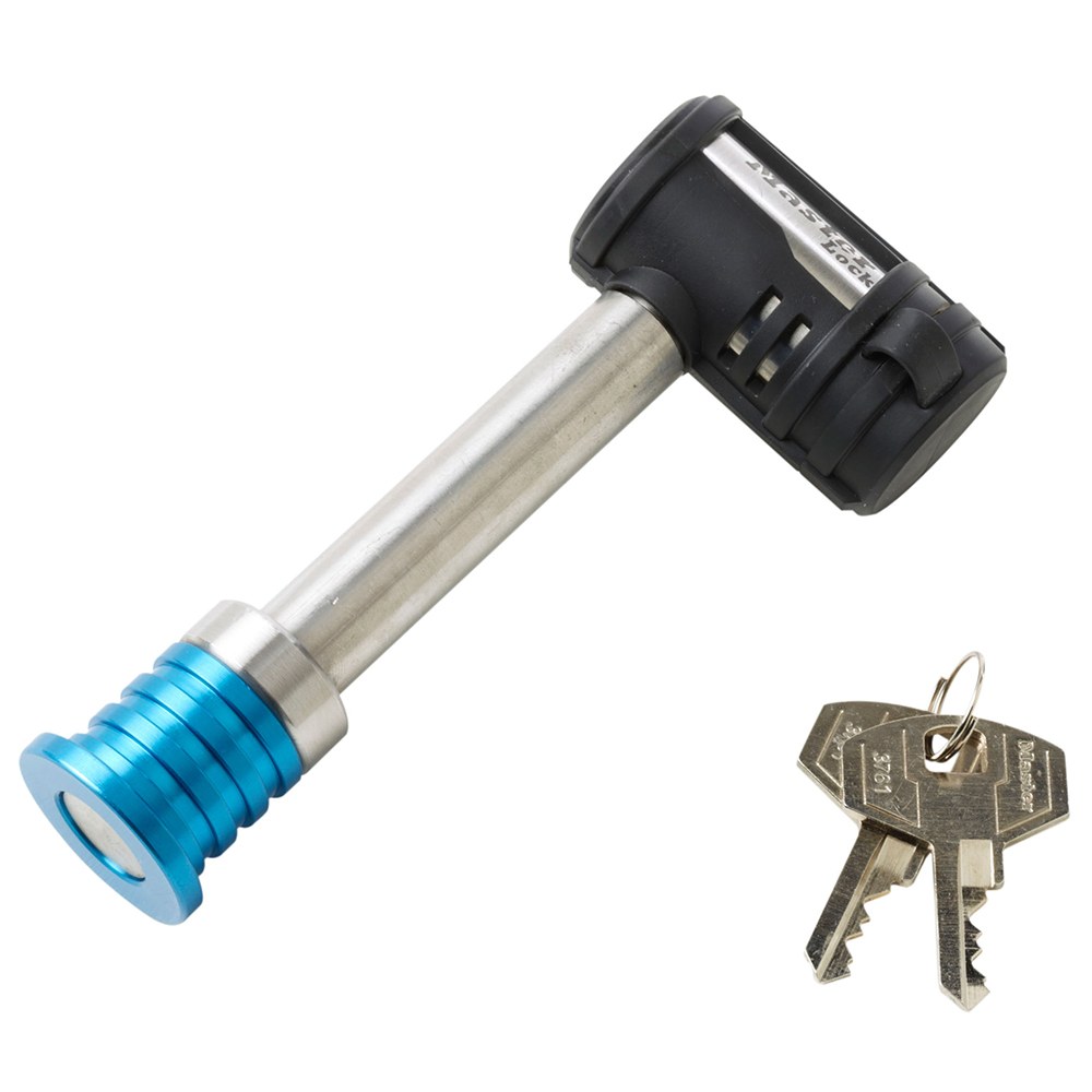 Masterlock Trailer Hitch Pin, Barbell Type with Key Lock, 5/8 Inch Diameter, 2-3/4 Inch Length, Use with Class III/ IV Hitch – 1480DAT