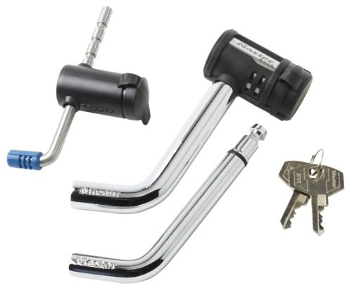 Masterlock Trailer Hitch Pin, Bent Pin, Fits 1/2 Inch Diameter and 5/8 Inch Diameter, With Keyed Lock, With Dust Cover, Single – 2848DAT