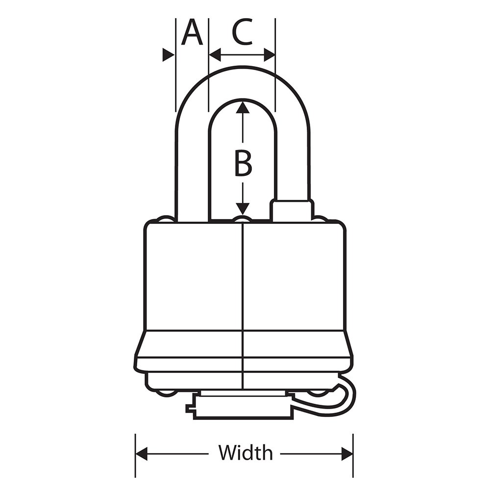 Masterlock Padlock, Key Type, 9/32 Inch Shackle Diameter/ 1-9/16 Inch Body Width, 1-1/16 Inch Height X 5/8 Inch Width Shackle Clearance, Blue – 312TRI