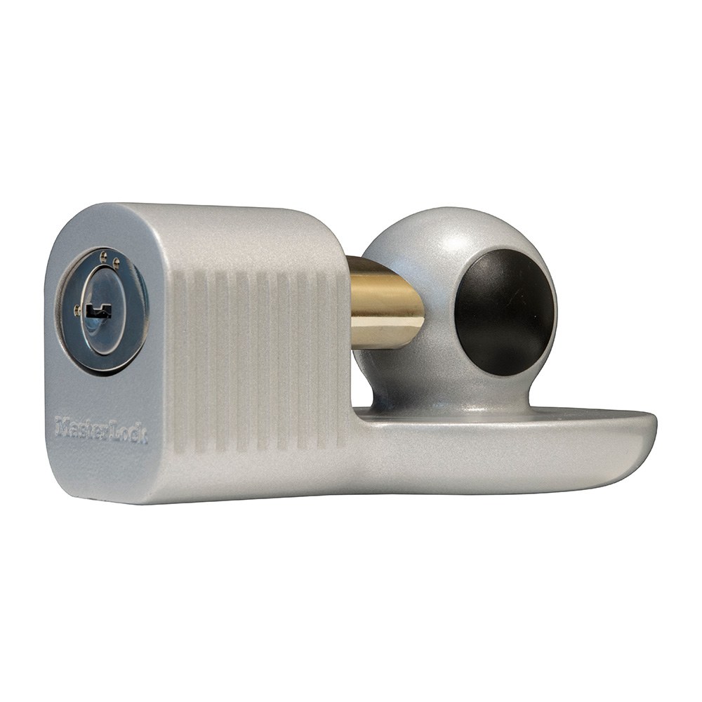 Masterlock Trailer Coupler Lock, Hitch Ball and Clamp Type, Fits 1-7/8 Inch and 2 Inch Trailer Coupler, Gray, Single – 377DAT