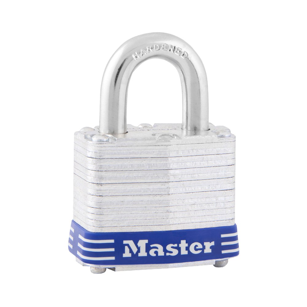 Masterlock Padlock, Key Type, 1-9/16 Inch Body Width/ 9/32 Inch Shackle Diameter, 3/4 Inch Height X 5/8 Inch Width Shackle Clearance – 3D