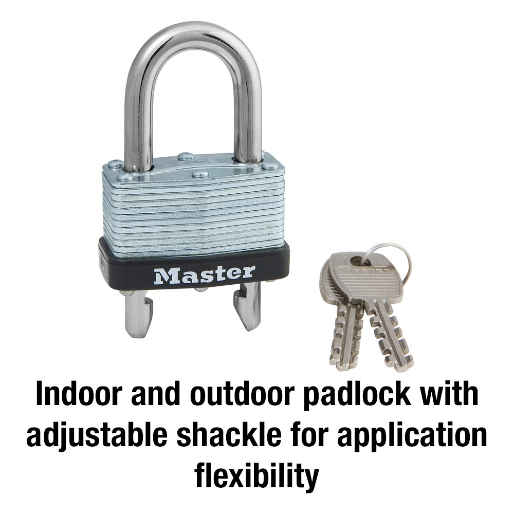 Masterlock Padlock, Key Type, 9/32 Inch Diameter Shackle/ 1-3/4 Inch Wide Body – 510D