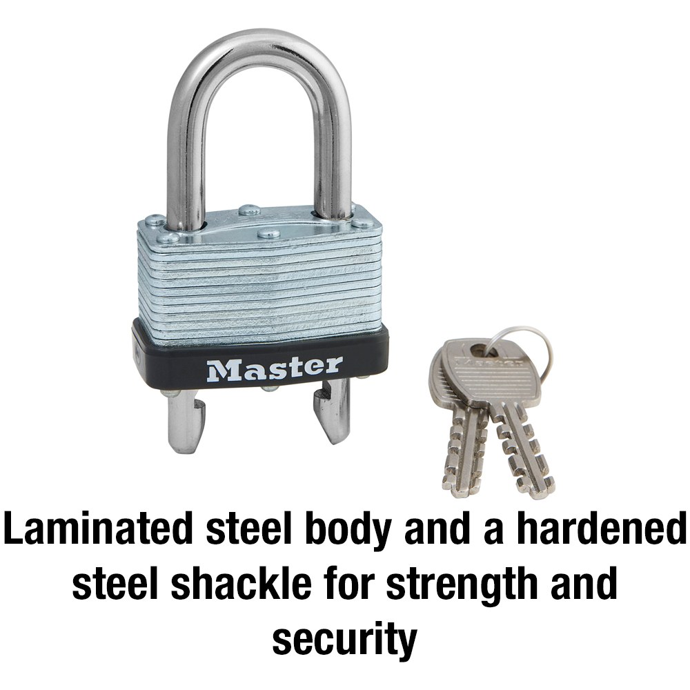 Masterlock Padlock, Key Type, 9/32 Inch Diameter Shackle/ 1-3/4 Inch Wide Body – 510D