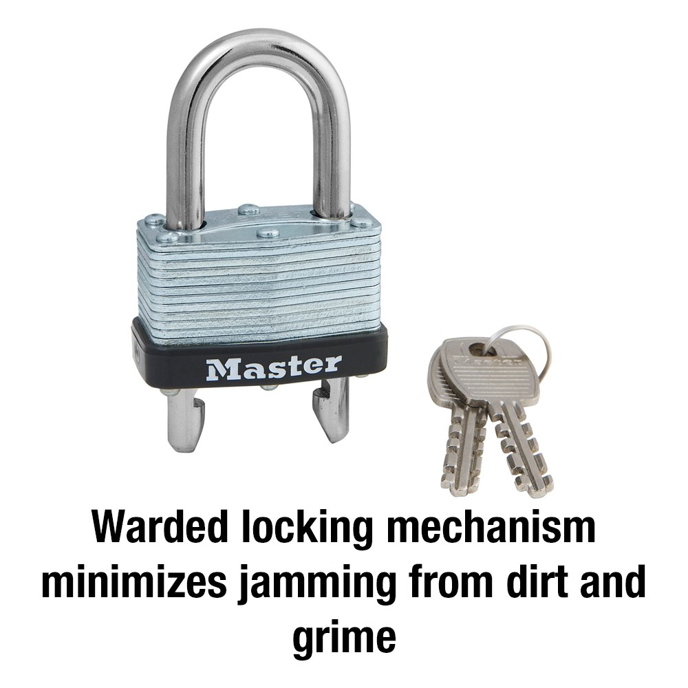 Masterlock Padlock, Key Type, 9/32 Inch Diameter Shackle/ 1-3/4 Inch Wide Body – 510D