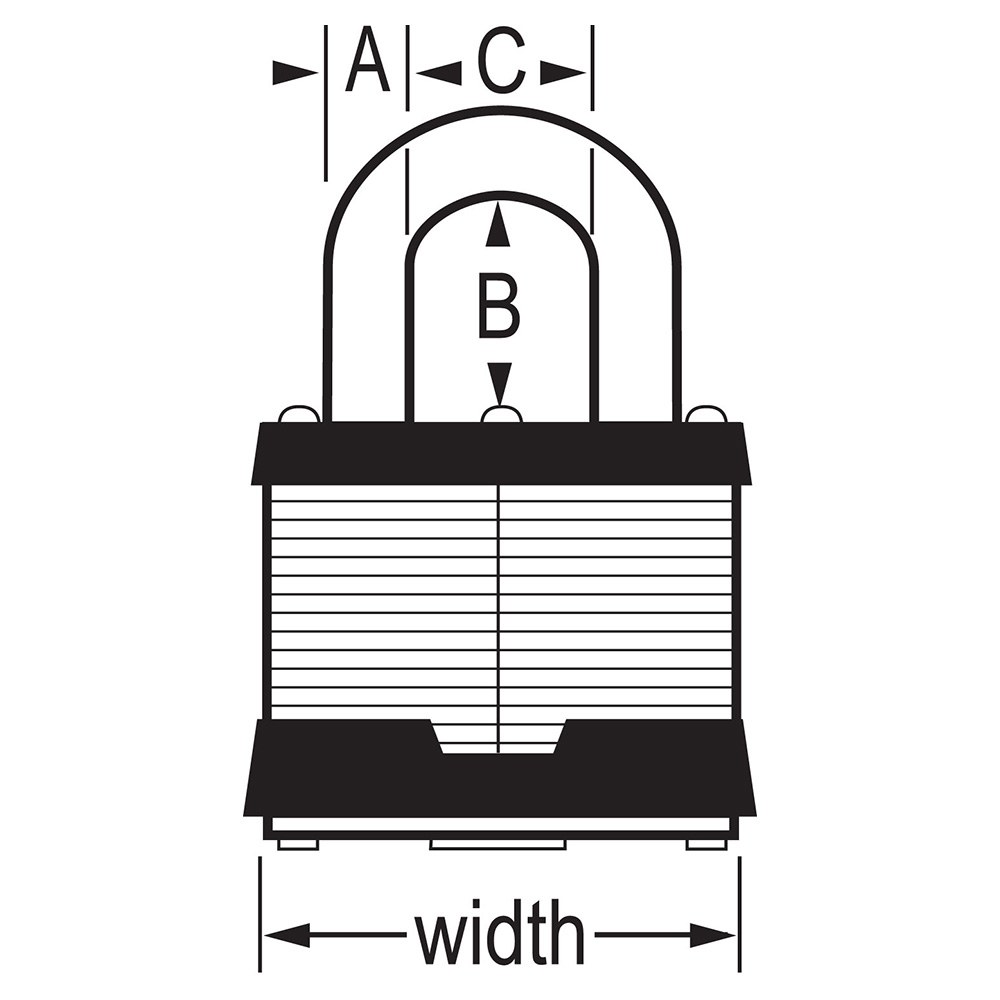 Masterlock Padlock, Keyed Alike, 3/8 Inch Diameter Shackle/ 2 Inch Wide Body, 1 Inch Height X 15/16 Inch Width Shackle Clearance – 5KAA4332