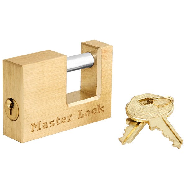Masterlock Padlock, Key Type, 3/4 Inch Shackle, General Purpose, Brass Body, Precision Pin Tumbler Mechanism for Superior Pick Resistance – 605DAT