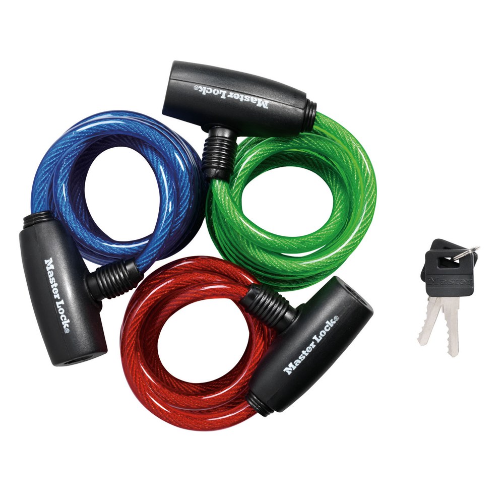 Masterlock Cable Lock, 6 Foot Long X 5/16 Inch Diameter, Key Lock, Includes Vinyl Coating – 8127TRI