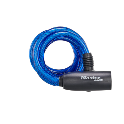 Masterlock Cable Lock, 6 Foot Long X 5/16 Inch Diameter, Key Lock, Includes Vinyl Coating – 8127TRI