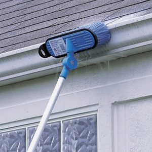 Mr. Longarm Car Wash Brush, 10 Inch Brush Width with Threaded Hole, Without Handle, Blue/ Soft Polystyrene Fiber, Built-IN Hang Tab – 0405
