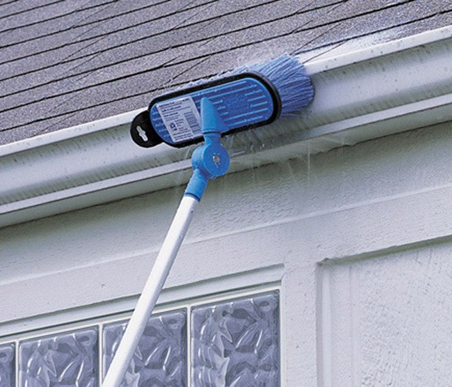 Mr. Longarm Car Wash Brush, 10 Inch Brush Width with Threaded Hole, Without Handle, Blue/ Soft Polystyrene Fiber, Built-IN Hang Tab – 0405