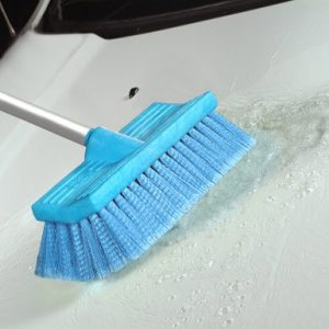 Mr. Longarm Car Wash Brush, 10 Inch Brush Width with Threaded Hole, Without Handle, Blue/ Soft Polystyrene Fiber, Dual Cleaning Surfaces – 0483
