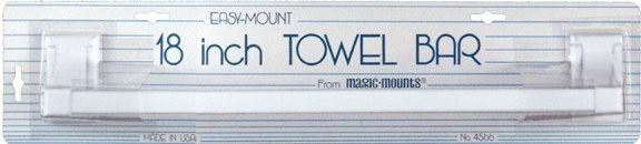 Magic Mounts Towel Rack, Bar, Use to Hold Towel, Peel and Stick, 18 Inch Length, White – 4566W