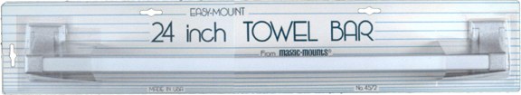 Magic Mounts Towel Rack, Bar, Use to Hold Towel, Peel and Stick, 24 Inch Length, White – 4572W