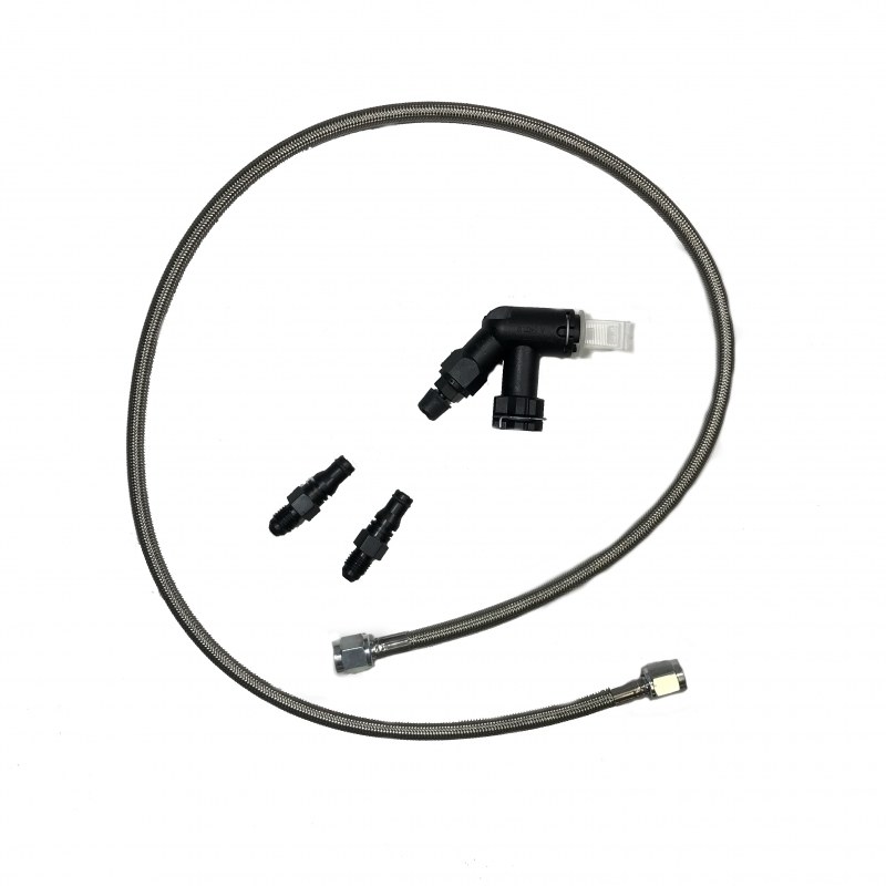 Mcleod Clutch Hose, Stainless Steel Braid, Hydraulic, 36 Inch Length, With Two Wireclip and Bleeder Elbow – 139252
