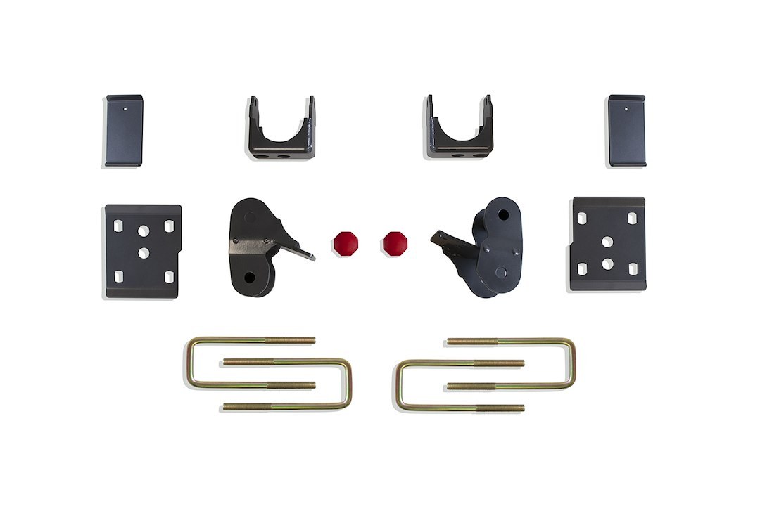 MaxTrac Suspension Leaf Spring Over Axle Conversion Kit, 4 Inch Drop, With Spring Hanger/ Spring Plate/ Axle Brackets/ Installation Hardware – 203240