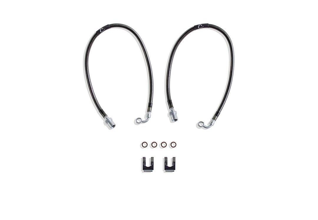 MaxTrac Suspension Brake Line, Rubber Coated Steel Braided, For 5 to 7-1/2 Inch Lift, Set of 2 – 511300