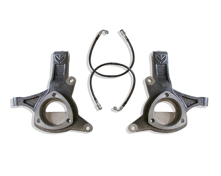 MaxTrac Suspension Spindle, 4-1/2 Inch Lift, Steel, With 2 Knuckles and Brake Line Extensions – 701345