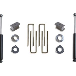 MaxTrac Suspension Lift Kit Suspension, 2-1/2 Inch Front Lift, 3 Inch Rear Lift, With Rear Shock Absorbers IN Kit, Black Components – 900430