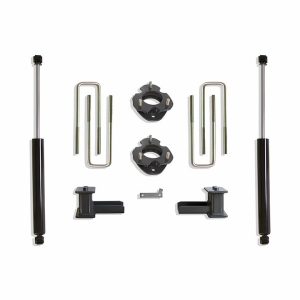 MaxTrac Suspension Lift Kit Suspension, 2-1/2 Inch Front Lift, 4 Inch Rear Lift, With Rear Shock Absorbers IN Kit, Black Components – 903141