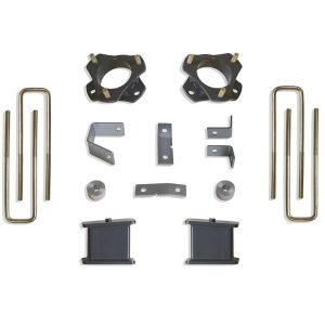 MaxTrac Suspension Lift Kit Suspension, 2-1/2 Inch Front Lift, 4 Inch Rear Lift, With Rear Shock Absorbers IN Kit, Black Components – 906840