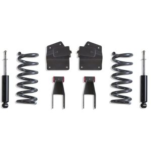 MaxTrac Suspension Lowering Kit, 2 Inch Front/ 4 Inch Rear Drop, Black/ Gray Components, With Front and Rear Shock Absorbers – K330924-8