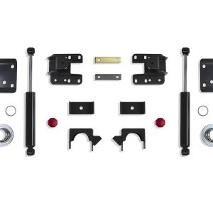 MaxTrac Suspension Lowering Kit, 3 Inch Front/ 5 Inch Rear Drop, Black/ Gray Components, With Front and Rear Shock Absorbers – K331335S