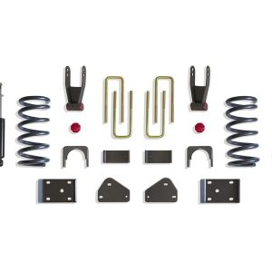 MaxTrac Suspension Lowering Kit, 2 Inch Front Drop/ 4 Inch Rear Drop, Black Components, With Rear Shock Absorbers IN Kit – K332124-8