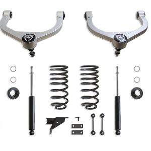 MaxTrac Suspension Lowering Kit, 2 Inch Front/ 4 Inch Rear Drop, Black Components, With Front and Rear Shock Absorbers IN Kit – K332724A