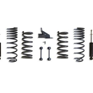 MaxTrac Suspension Lowering Kit, 2 Inch Front Drop/ 4 Inch Rear Drop, Black Components, With Front and Rear Shock Absorbers IN Kit – K332924-8