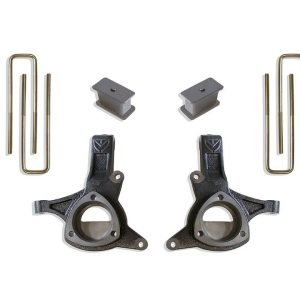 MaxTrac Suspension Lift Kit Suspension, 4-1/2 Inch Front Lift, 3 Inch Rear Lift, With Rear Fox Shock Absorbers IN Kit, Black Components – K881343F
