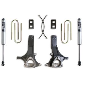 MaxTrac Suspension Lift Kit Suspension, 4-1/2 Inch Front Lift, 2 Inch Rear Lift, With Rear Fox Shock Absorbers IN Kit, Black Components – K882145F