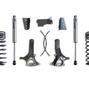 MaxTrac Suspension Lift Kit Suspension, 4-1/2 Inch Front Lift, 3 Inch Rear Lift, With Rear Fox Shock Absorbers IN Kit, Black Components – K882443F