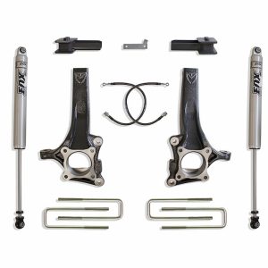 MaxTrac Suspension Lift Kit Suspension, 4-1/2 Inch Front Lift, 2 Inch Rear Lift, With Rear Fox Shock Absorbers IN Kit, Black Components – K883242F
